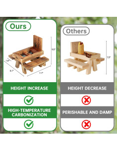 Comedero para Ardillas UUMENHA de Madera Carbonizada 2