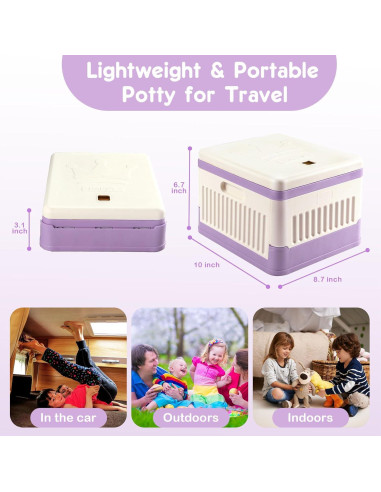 Asiento de Inodoro Portátil Plegable Wesketch para Niños - Púrpura