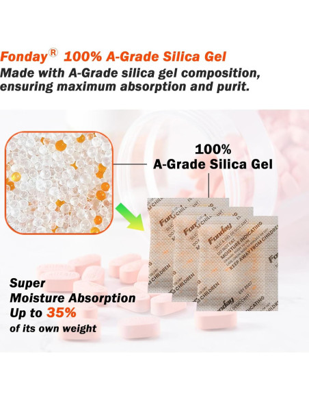 Paquetes de Gel de Silica Fonday 5g x 60 Unidades Grado Alimenticio Paquetes de Gel de Silica Fonday 5g x 60 Unidades Grado Alimenticio