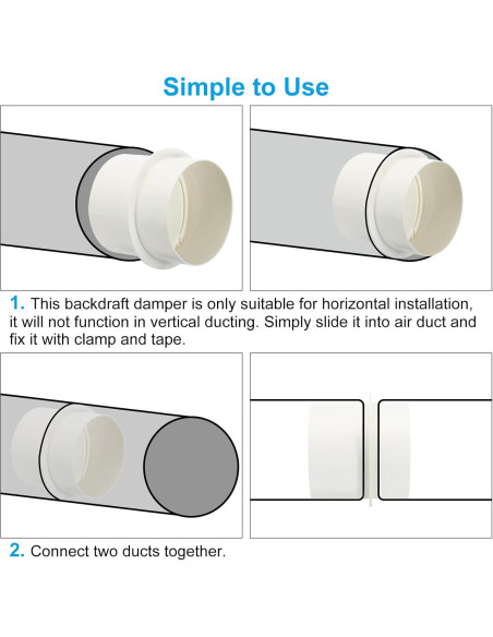 Compensador de Retorno PATIKIL 100 mm PVC 2 Pcs Blanco Compensador de Retorno PATIKIL 100 mm PVC 2 Pcs Blanco