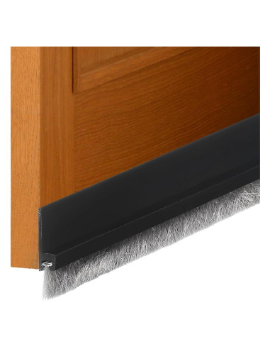 Barrera de Puerta uxcell 100 cm con Cepillo y Adhesivo Negro