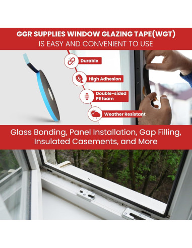 Cinta de Sellado Doble Cara GGR Supplies 1.59mm x 6.35mm x 45.72m