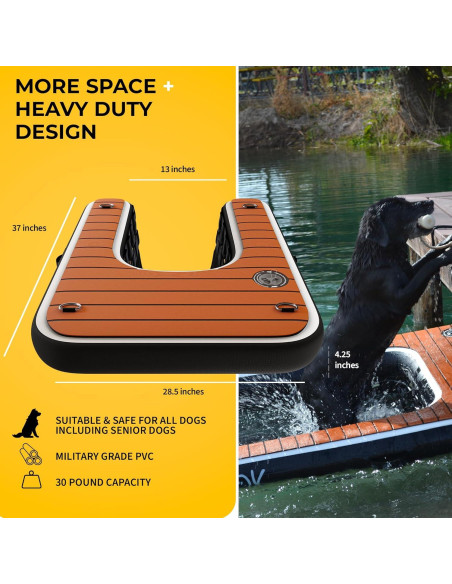 Rampa Inflable para Perros DOK Dog-DOK Mini 13.6kg PVC Rampa Inflable para Perros DOK Dog-DOK Mini 13.6kg PVC