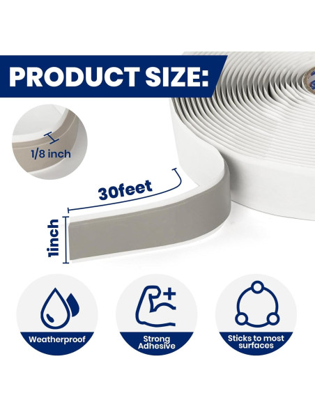Cinta Selladora de Butilo ADHES 1" x 9.14m para Reparaciones Cinta Selladora de Butilo ADHES 1" x 9.14m para Reparaciones
