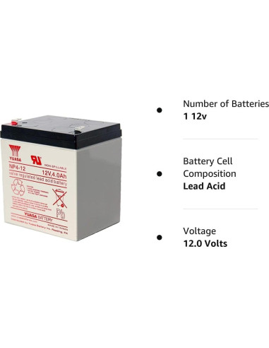 Batería Yuasa NP4-12 12V 4Ah SLA