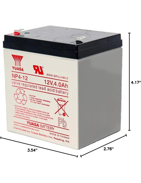 Batería Yuasa NP4-12 12V 4Ah SLA Batería Yuasa NP4-12 12V 4Ah SLA