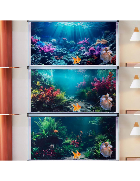 Fondo de Acuario Poliester COMSUN 90x45 cm Corales y Plantas Fondo de Acuario Poliester COMSUN 90x45 cm Corales y Plantas