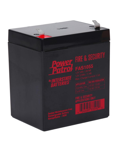Batería 12V 5Ah Interstate para Alarmas y Seguridad FAS1055