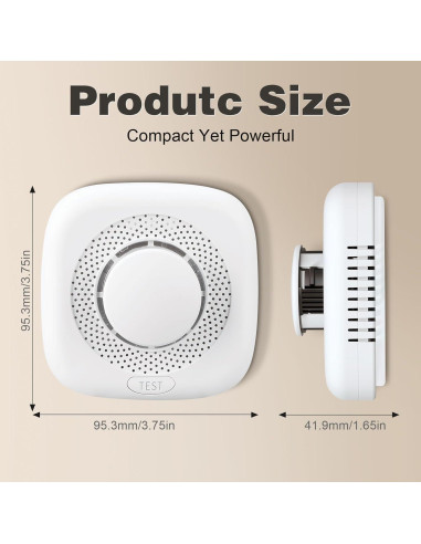 Detector de Humo Portátil Shyeeh MY-S05 con LED y Alarma
