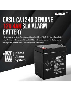 Batería de Alarma Casil CA1240 12V 4Ah Recargable 2