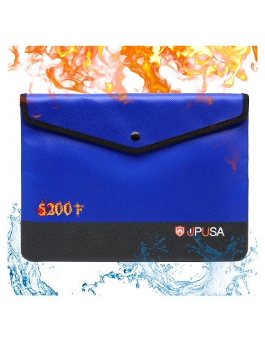 Bolsa de Documentos a Prueba de Fuego Upusa 35.3x26.9cm Azul