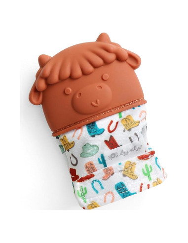 Mitón de Silicona para Dentición Itzy Ritzy Vaca - Alivio para Bebés