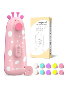 Cortador de Uñas Eléctrico para Bebés Megainvo Rosa 10 en 1