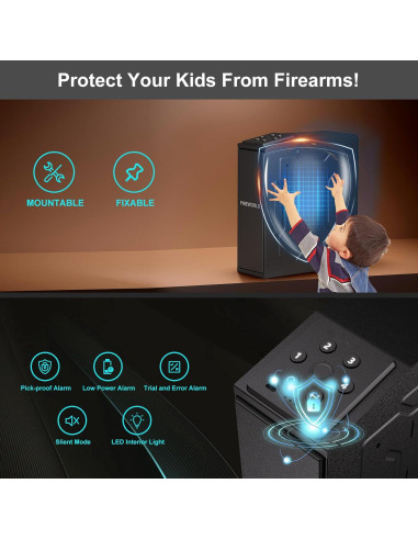 Caja Fuerte Biométrica PINEWORLD S3 para Pistola - Acceso Rápido
