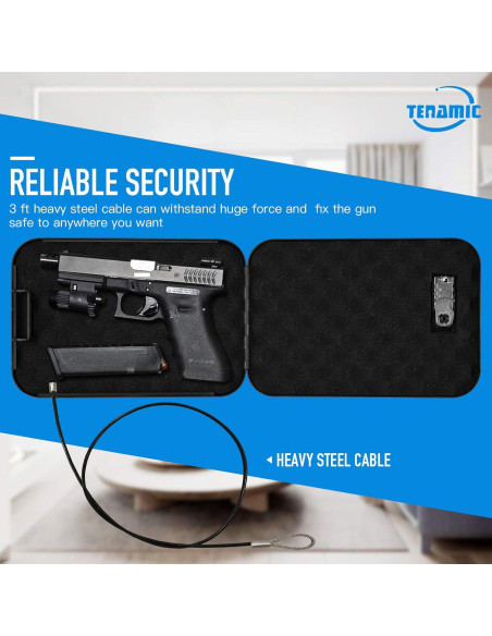 Caja Fuerte Portátil Tenamic para Pistolas 24.1x16.5cm Negra Caja Fuerte Portátil Tenamic para Pistolas 24.1x16.5cm Negra