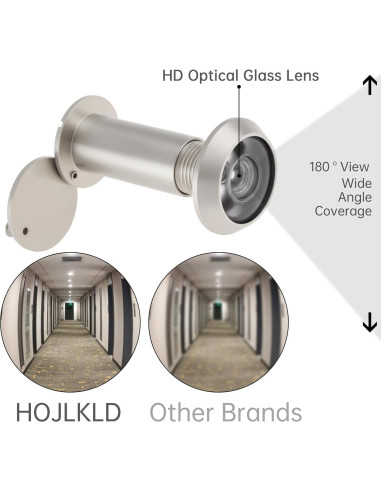 Mirilla de Puerta Latón Sólido 180 Grados Niquelado 14 mm