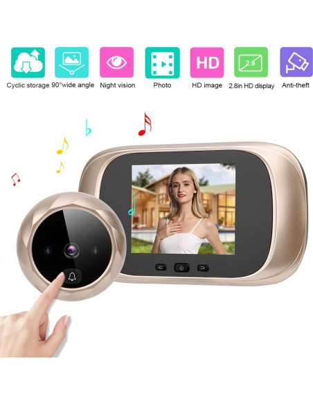 Cámara de Mirilla Timbre de Video Ciciglow 2.8" LCD Infrarroja Cámara de Mirilla Timbre de Video Ciciglow 2.8" LCD Infrarroja