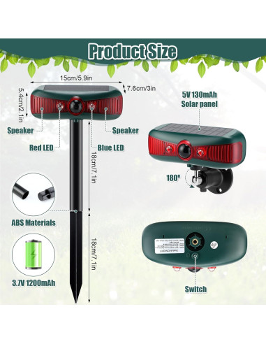 Alarma Solar Exterior Qualirey 4 Pcs Sensor Movimiento 129dB