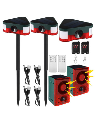 Alarma Solar Exterior Qualirey con Sensor de Movimiento - 4 Piezas