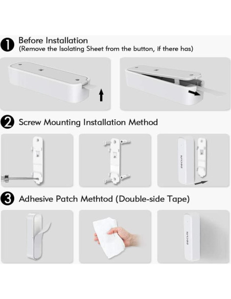 Timbre de Puerta Inalámbrico SECRUI M508+D7, 400 pies, 52 Melodías Timbre de Puerta Inalámbrico SECRUI M508+D7, 400 pies, 52 Melodías