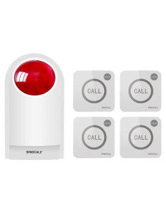 Sistema de Alarma Inalámbrico SINGCALL con Sirena 120dB y 4 Botones