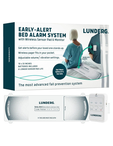 Alarma de Cama Inalámbrica Lunderg con Sensor y Pager - 25.4x83.8 cm