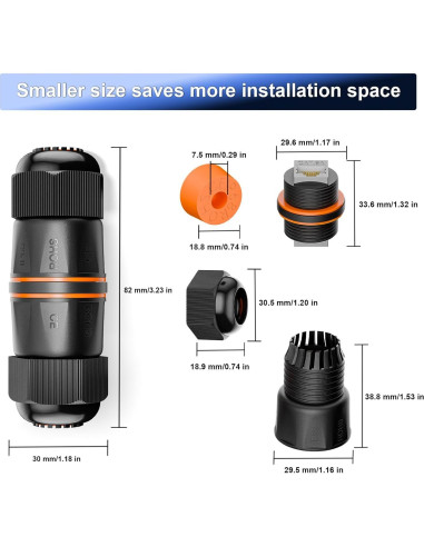 Acoplador RJ45 Impermeable VCELINK Cat6A Hembra a Hembra 10Gbps