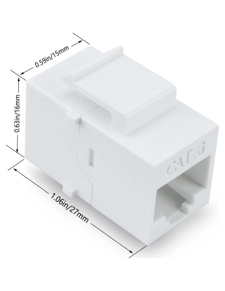 Conectores Keystone RJ45 Hembra a Hembra Cat6 VICTEK - Paquete de 10 Conectores Keystone RJ45 Hembra a Hembra Cat6 VICTEK - Paquete de 10