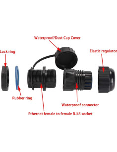 Conector RJ45 a Prueba de Agua ANMBEST 5PCS Cat5/5e/6 2