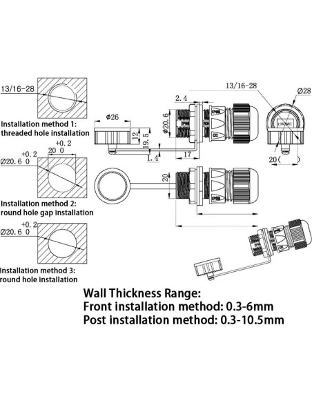 Conector RJ45 a Prueba de Agua ANMBEST 5PCS Cat5/5e/6 Conector RJ45 a Prueba de Agua ANMBEST 5PCS Cat5/5e/6