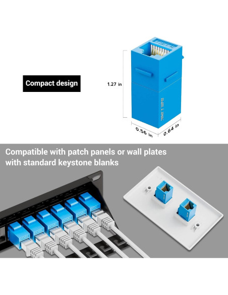 Acoplador Keystone RJ45 Cat6 Iwillink 10-Pack Hembra Azul Acoplador Keystone RJ45 Cat6 Iwillink 10-Pack Hembra Azul
