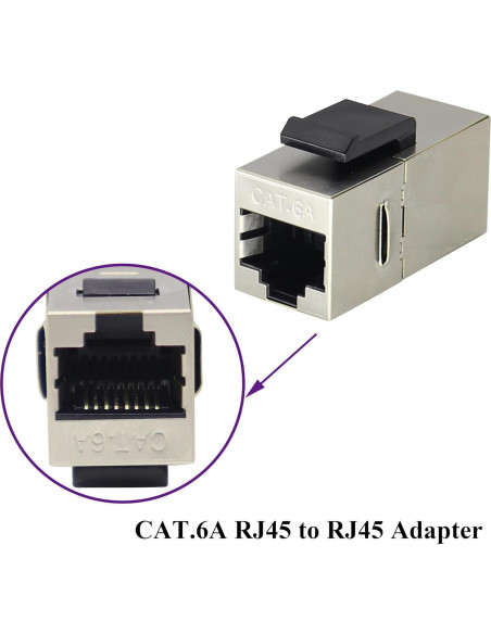 Acoplador RJ45 Keystone Cat6A 10G Hembra a Hembra - Paquete de 10 Acoplador RJ45 Keystone Cat6A 10G Hembra a Hembra - Paquete de 10