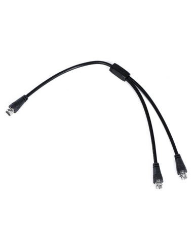 Divisor de Cable Coaxial F Macho Dual 75 Ohm 30cm con Adaptadores