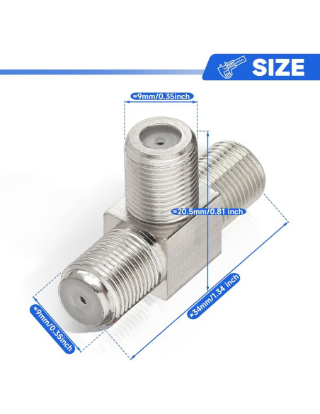 Divisor Coaxial 3 Vías Hembra F Wlaniot 75 Ohm 2pcs Divisor Coaxial 3 Vías Hembra F Wlaniot 75 Ohm 2pcs
