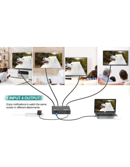 Divisor HDMI 1 en 4 Salidas MT-ViKI 4K 30Hz Full HD Divisor HDMI 1 en 4 Salidas MT-ViKI 4K 30Hz Full HD