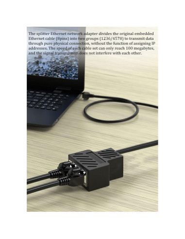 Divisor Ethernet RJ45 1 a 2 MVBOONE - Conexión Estable