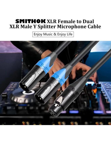 Cable Divisor XLR Hembra a Doble Macho 50cm Smithok 2pack Cable Divisor XLR Hembra a Doble Macho 50cm Smithok 2pack