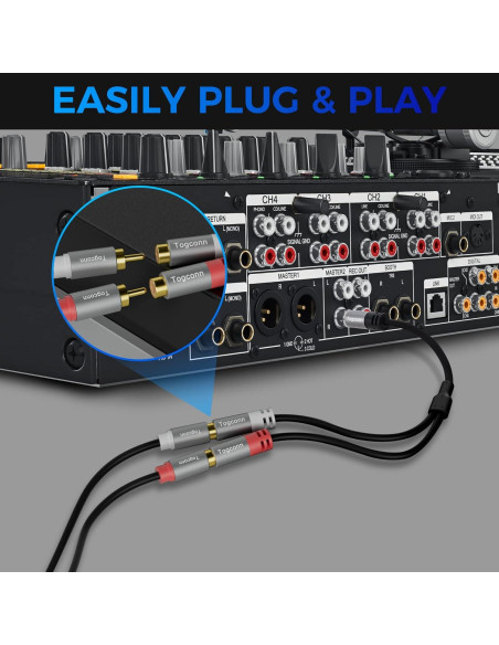 Cable divisor Y RCA 2Pack Togconn 1 RCA macho a 2 hembras 15.7cm Cable divisor Y RCA 2Pack Togconn 1 RCA macho a 2 hembras 15.7cm