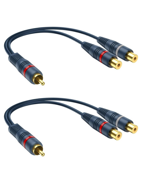 Divisor RCA 1 Macho 2 Hembras DteeDck 0.2m Anti-interferencia Divisor RCA 1 Macho 2 Hembras DteeDck 0.2m Anti-interferencia