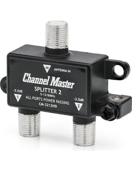 Divisor de señal Channel Master 2 vías CM-3212HD para 2 TVs Divisor de señal Channel Master 2 vías CM-3212HD para 2 TVs