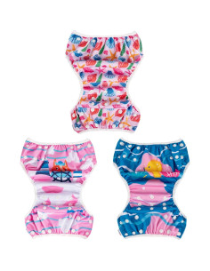 Paquete de 3 Pañales de Natación ALVABABY con Bolsa Impermeable 2