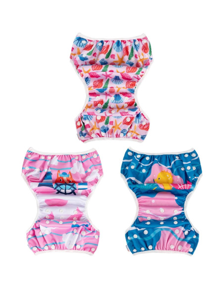 Paquete de 3 Pañales de Natación ALVABABY con Bolsa Impermeable Paquete de 3 Pañales de Natación ALVABABY con Bolsa Impermeable