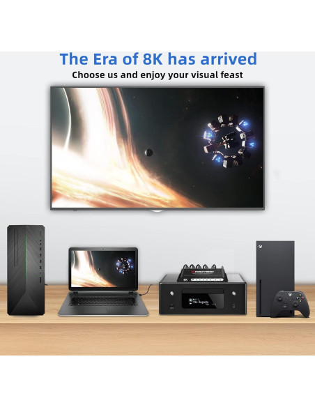 Conmutador HDMI 8K PONYBRO 4 Puertos 48Gbps Automático Conmutador HDMI 8K PONYBRO 4 Puertos 48Gbps Automático