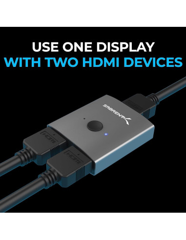 Interruptor HDMI Bidireccional 4K 60Hz SABRENT DA-HSW2