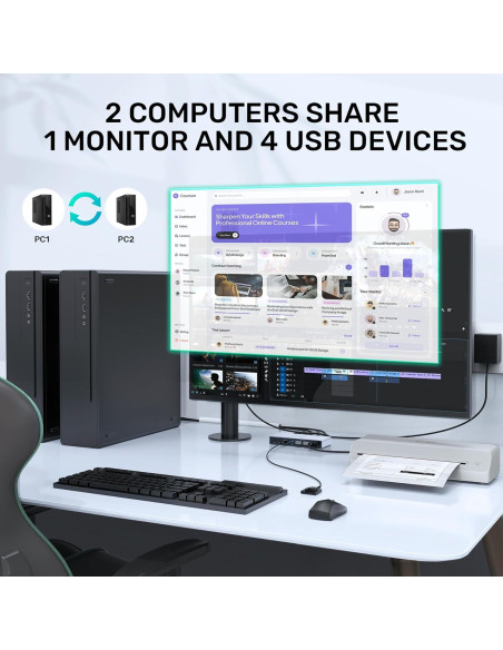 Interruptor KVM HDMI 4K 2 Computadoras SUIDEK USB 3.0 Interruptor KVM HDMI 4K 2 Computadoras SUIDEK USB 3.0
