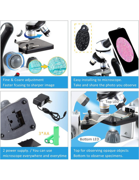 Microscopio Biológico Crspexil 40X-2000X con Accesorios Microscopio Biológico Crspexil 40X-2000X con Accesorios