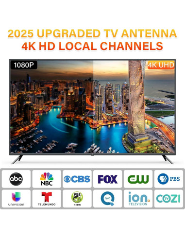 Antena Digital Interior DTB TECH 4K HDTV Recepción 360