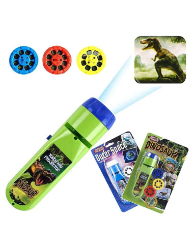 Proyector de Linterna de Mano MIANTANG 48 Imágenes Dinosaurio y Espacio