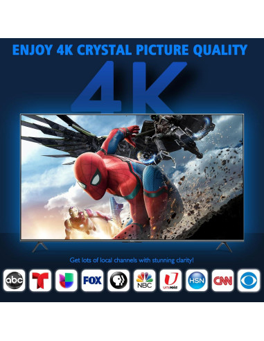 Antena de TV Digital Interior HDTTVVT 1900+ km 4K 1080p