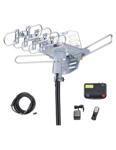 Antena HDTV Amplificada McDuory 150 Millas Exterior Control Remoto